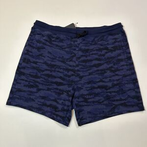 Fabletics Shorts Adult 2XL XXL Blue Camo 7” Court side Athletic Workout Men